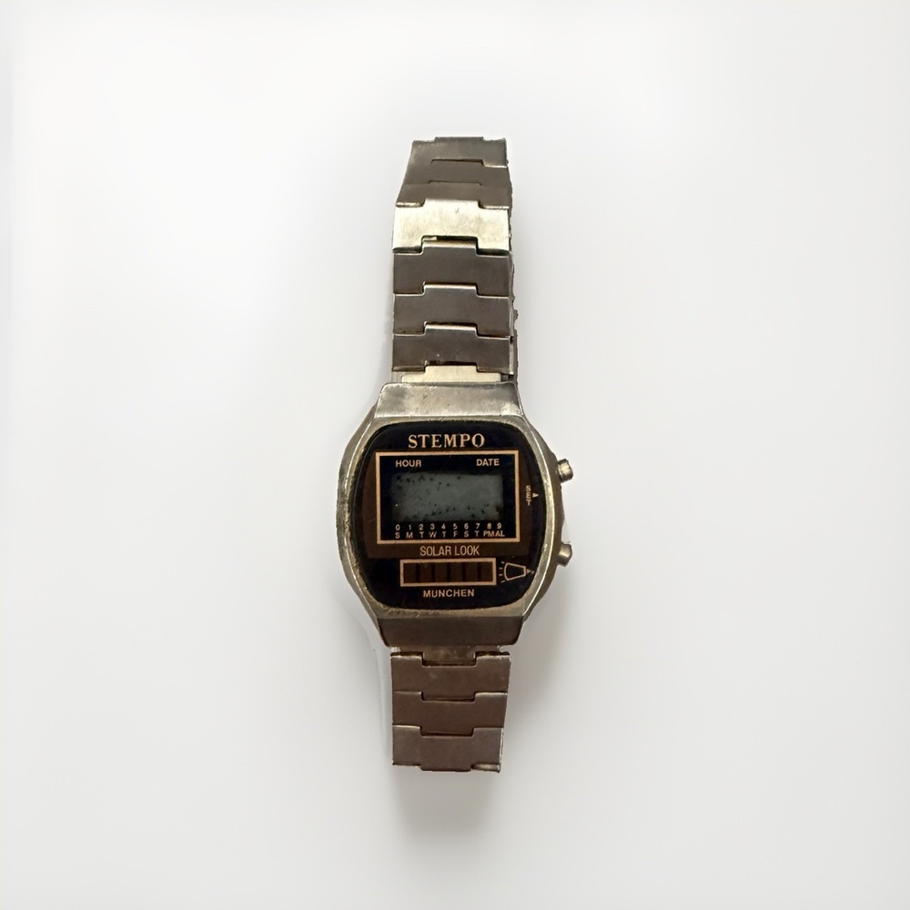 Very Rare STEMPO MUNCHEN LCD Quartz Digital Watch Hong Kong #1 NOT TESTED